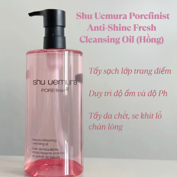 Dầu tẩy trang Shu Uemura Porefinist Anti-Shine Fresh Cleansing Oil (Hồng)